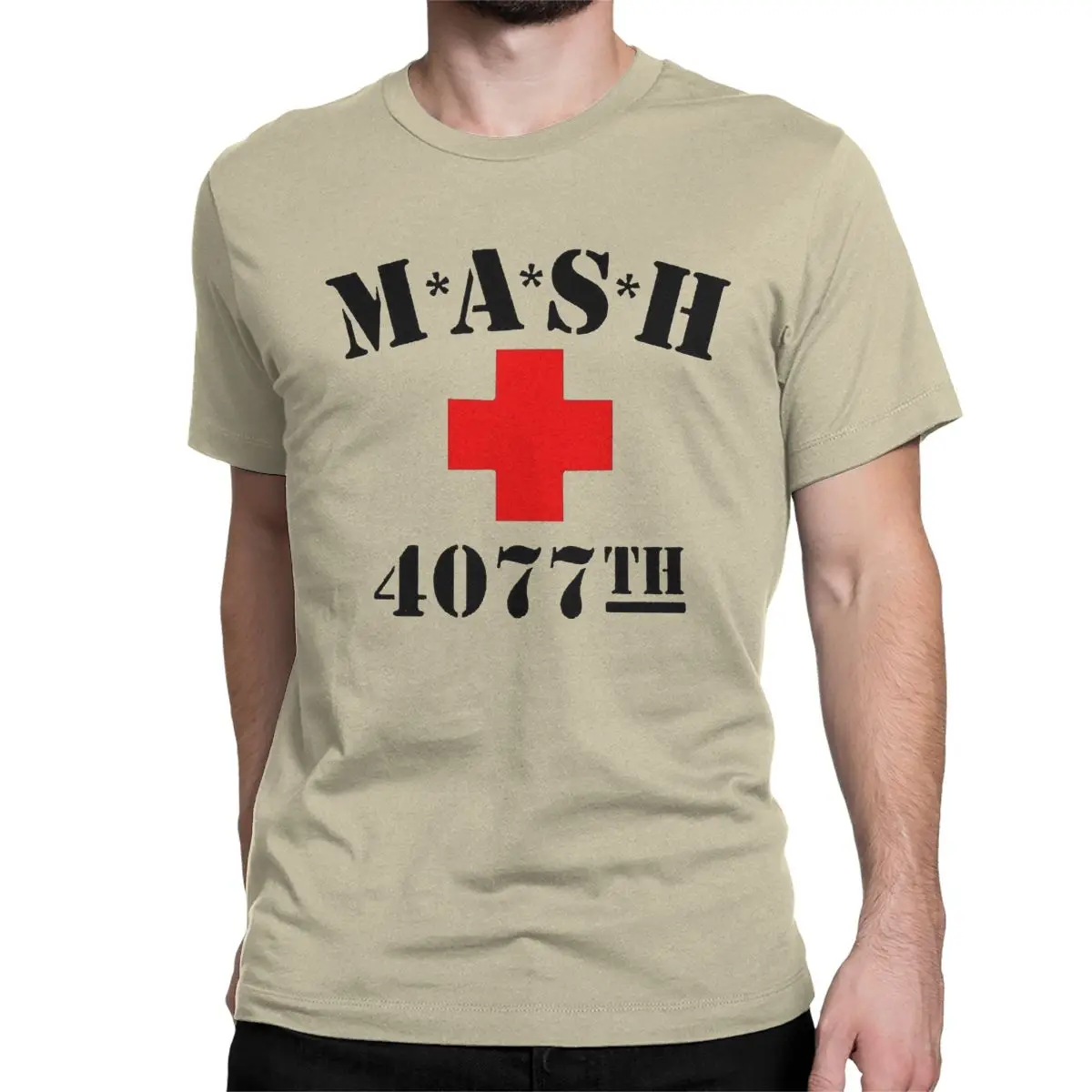 Vintage Mash 4077 Alan Alda War T-Shirt Men Women's Round Collar Pure Cotton T Shirt M*A*S*H Short Sleeve Tees 4XL 5XL Clothing