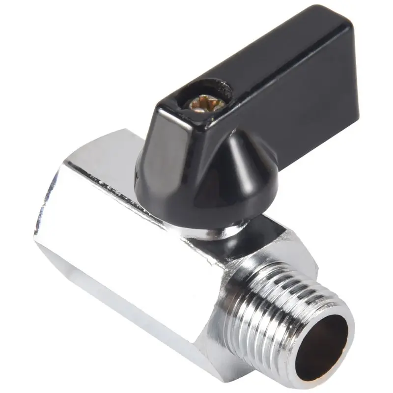 [B17B!】 Chrome Brass 1/4Inch Bsp Ball Valve Threads Tap Male To Female Air Compressor Hose