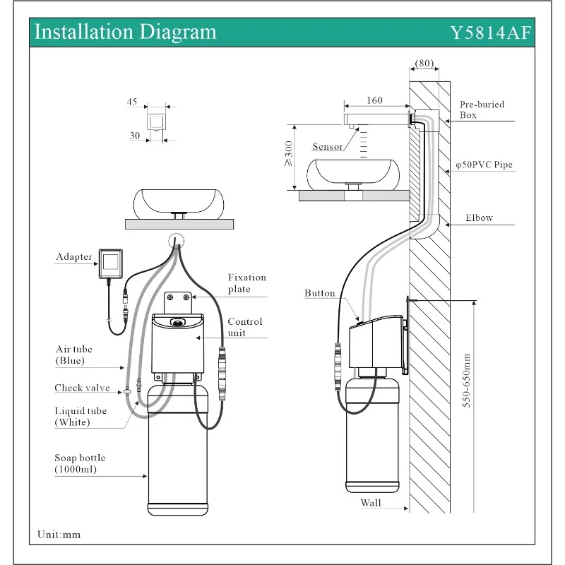 موزع الصابون السائل الأوتوماتيكي النحاسي 1000 مل بدون لمس، يعمل بالبطارية على الحائط مع ميزة الرغوة من المورد #6