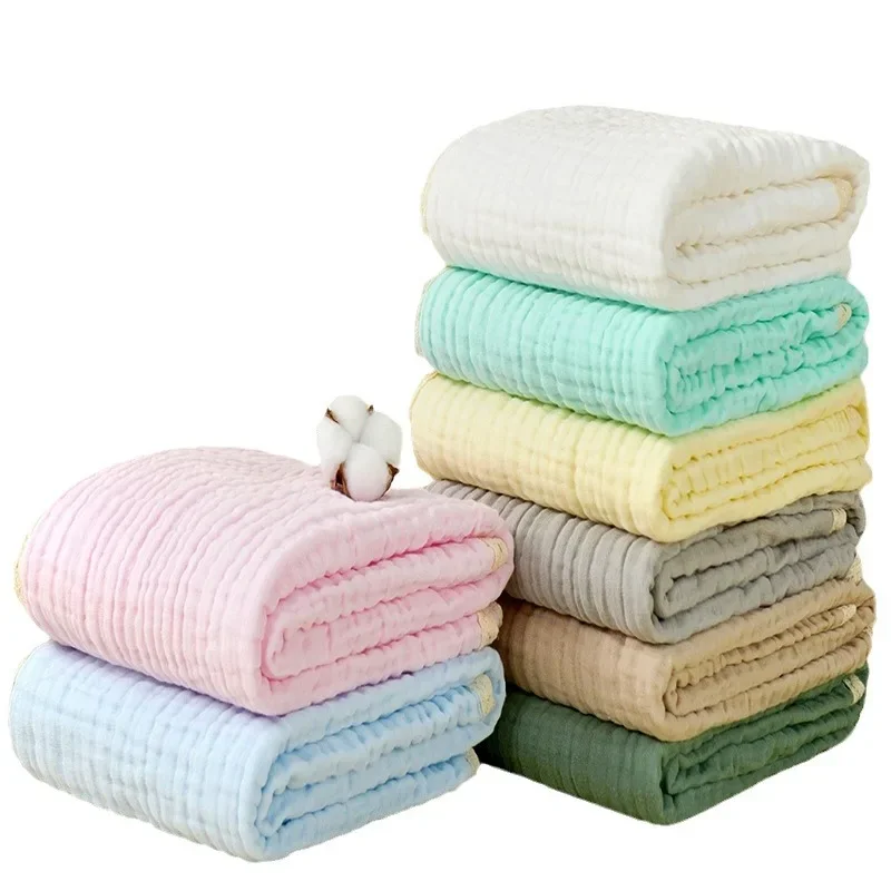 6 Layer Cotton Baby Blanket Soft Muslin Swaddle Wrap Baby Bath Towel Lace Design Infant Receiving Blanket Home Bedding Supplies