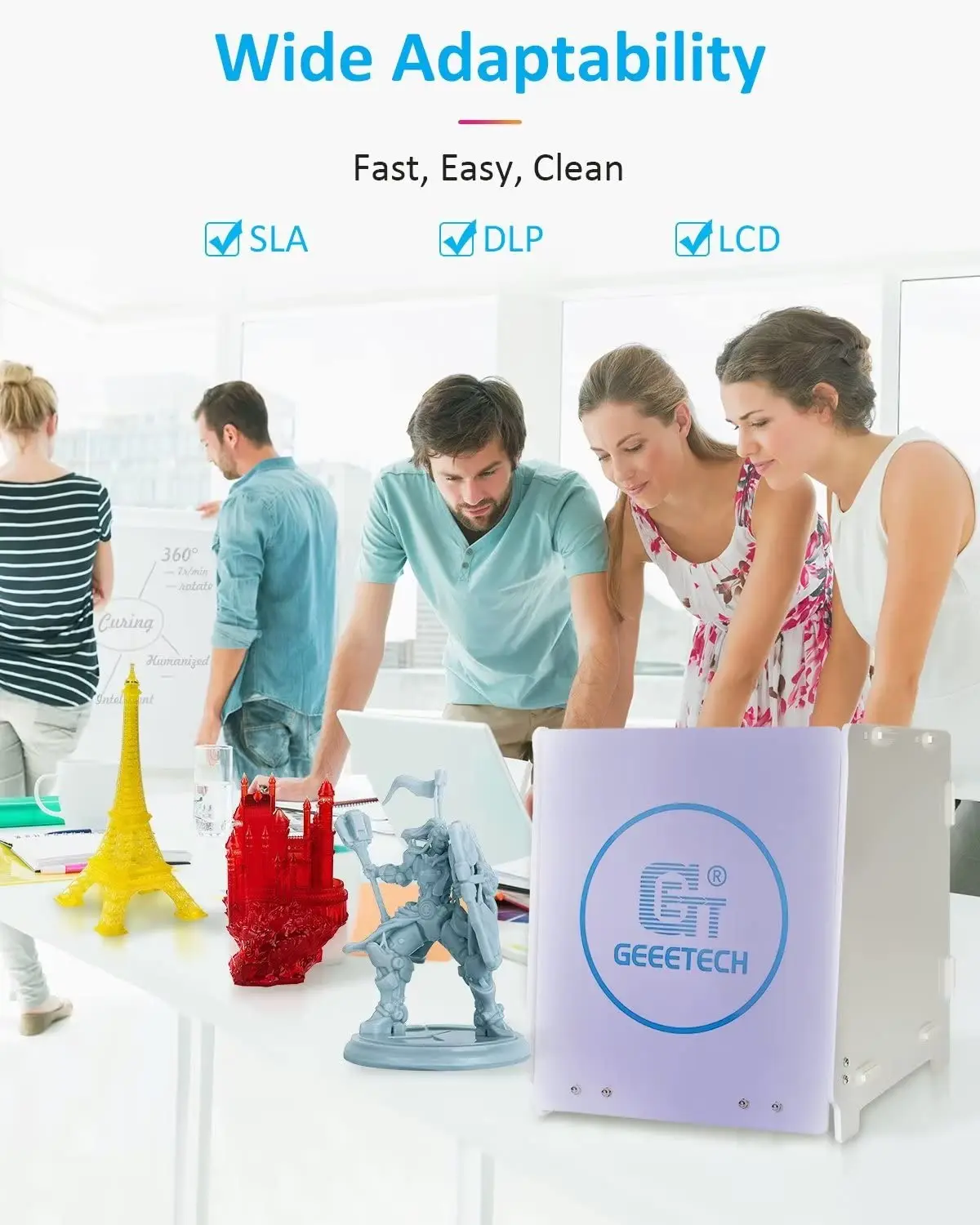 Resin Curing Box with 360° Turntable 405nm  Curing Light Station for  Models Intelligent Time Control  Cure St