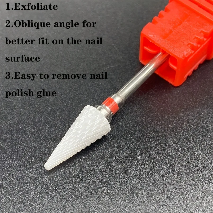 1 قطعة أو 5 قطع مثقاب فني للأظافر من السيراميك، 3/32 بوصة، لإزالة الأكريليك والجل، والتلميع، وأدوات مانيكير وباديكير لصالونات التجميل المنزلية #3