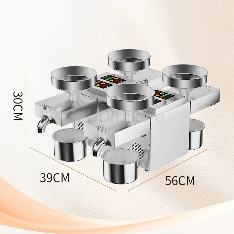 Home Appliance 4 Heads Commercial Oil Press Machine Stainless Steel Multi-Function Oil Extractor 4 Independent Pressing Units of