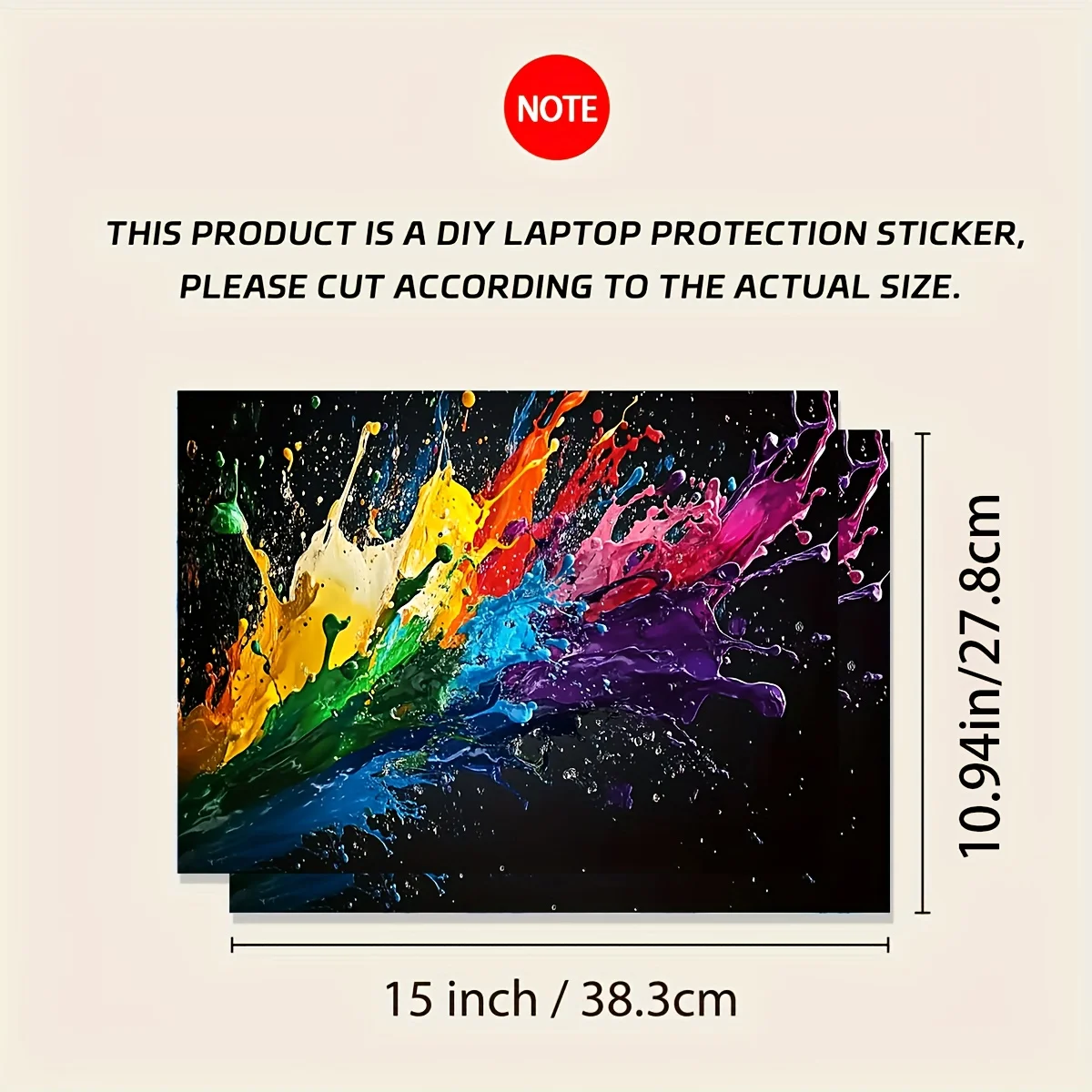 2-piece Abstract Painting Laptop Art Sticker Protective Case, Waterproof and Scratch Resistant - Waterproof Scratch Resistant