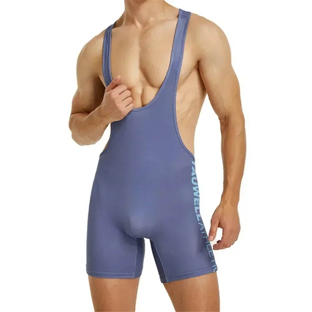 

Men's One Piece Undershirts Leotards Wrestling Singlets Rompers Sexy Boxers Jumpsuits Male Gym Fitness Sports Work Out Bodysuits