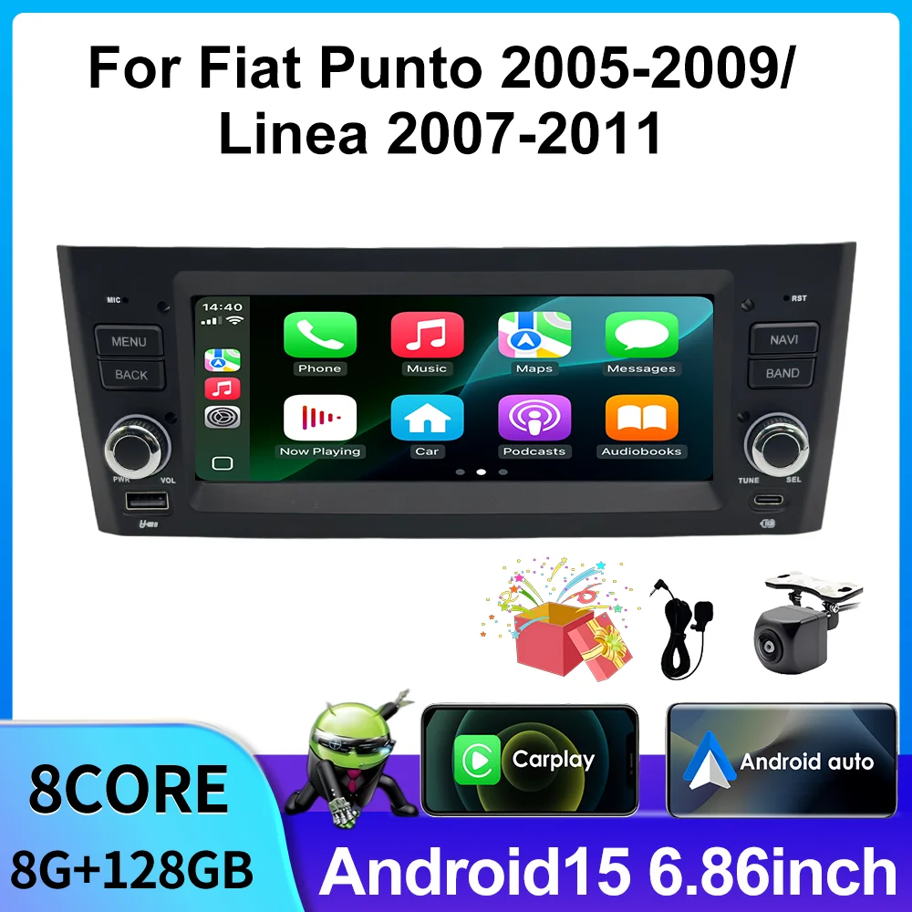 

7" Car Radio Wireless CarPlay For FIAT Punto 2005-20009/Linea 2007-2011 Multimedia player GPS FM WIFI BT Autoradio stereo