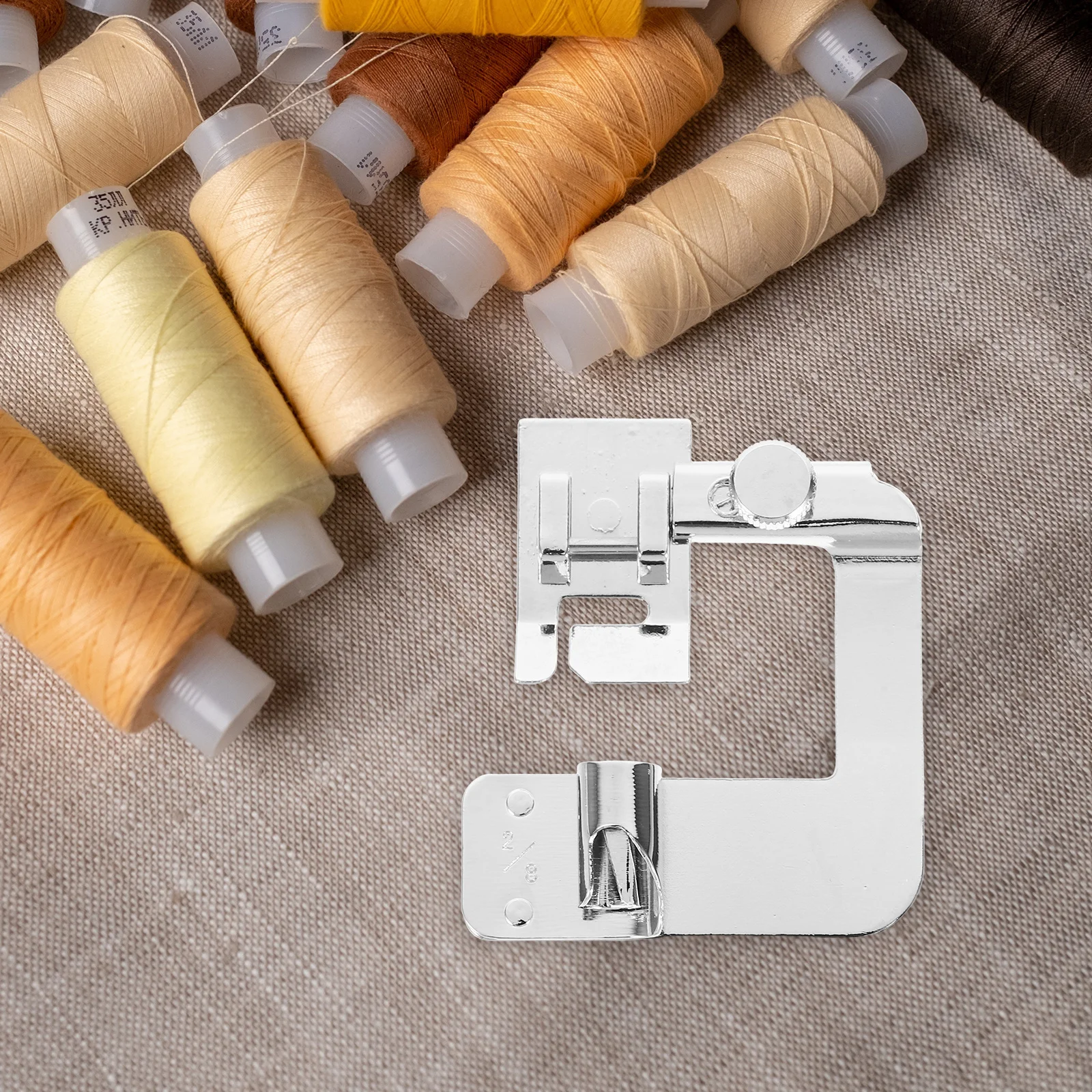 

3Pcs Rolled Hem Presser Foot Sewing Machine Foot Set Stainless Steel Hemming Tools for Thick Fabric Multi-Function Edge Folding