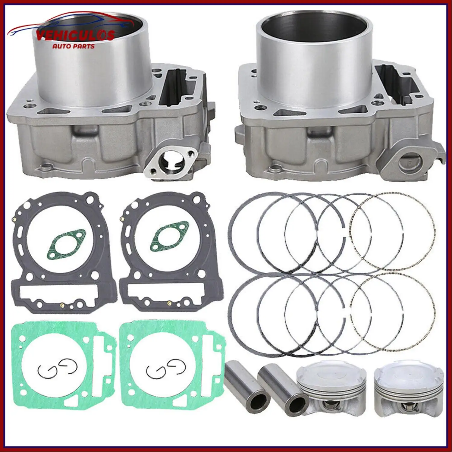 91mm 2 Cylinders Piston 2 Gasket Kit For Can-Am BRP Commander Maverick Outlander 1000 420929650 420845109 420845107 420845106