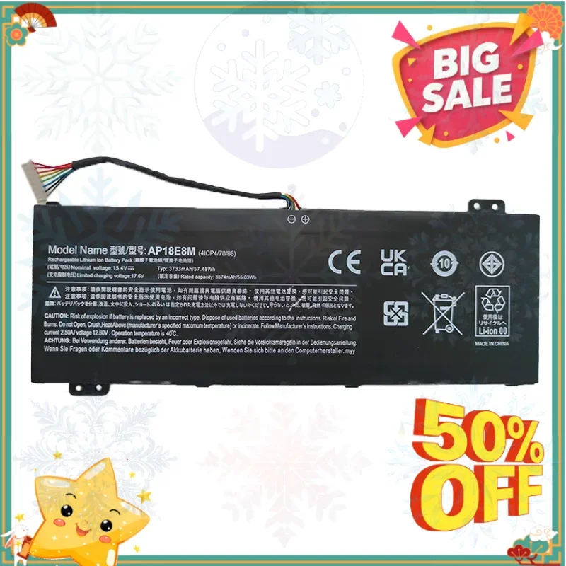 SWZY High Quality AP18E7M AP18E8M Laptop Battery for Acer PH315-52 PH315-53 PH317-53 PT315-51 AN517-52 AN517-51 AN515-54 AN515-4