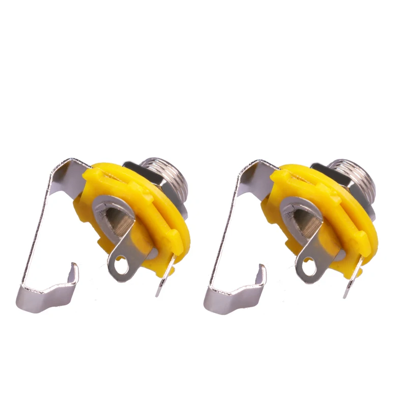 20pcs/lot 6.35mm Mono Jack Socket 1/4 Inch Mono Panel Mount Chassis 2 Poles 6.35mm Female Audio Jack Speaker Connector