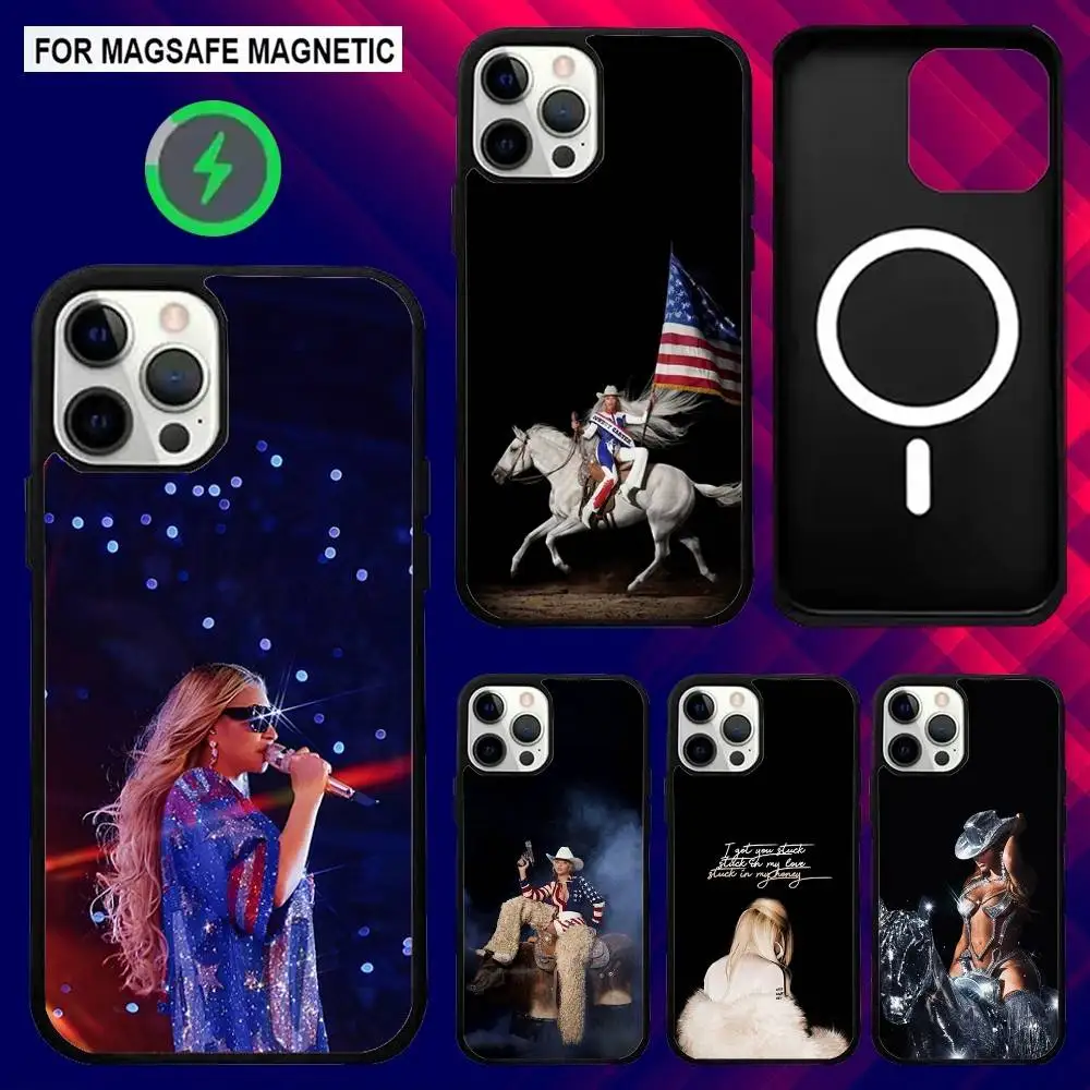 

B-Beyonce Cowboy Carter Phone Case For iPhone 16e,16,15,14,13,12,11,Plus,Pro,Max,Mini Magsafe Magnetic Wireless Charging