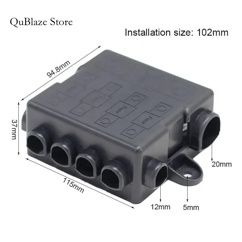 12V/24V DC 5 Way Blade Base Fuse Holder Box For Power Distribution Durable Car Accessories