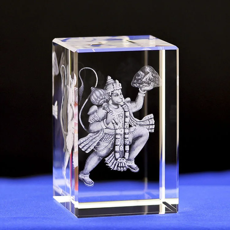 Efficacious HOME family Talisman- India Thailand  Hinduism Hanuman Buddha Figurine 3D Crystal statue-- cost