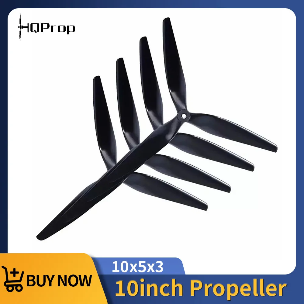 

HQProp 1050 10inch 3 Blades 10x5x3 Propeller CW CCW Black Glass Fiber Reinforced Nylon Macroquad Prop for Rc FPV Drone Accessory