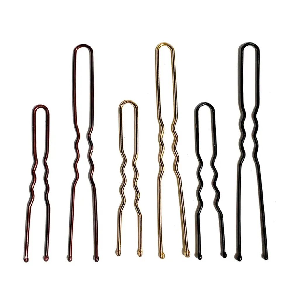 50 Pieces U-Pin Hairpin Simple Black Hairpin, No Paint, No Deformation, Invisible Hairpin for Women Bridal Hair Pin