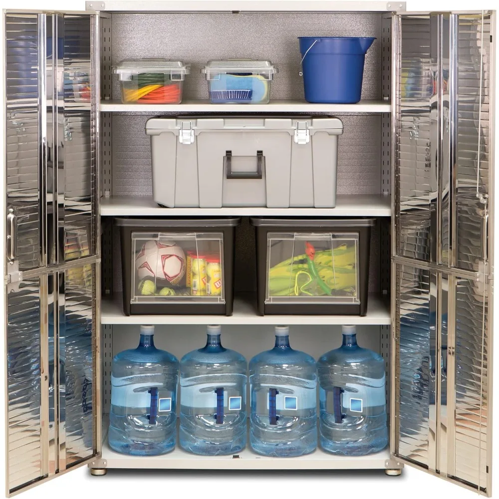 

UltraHD Solid Steel Lockable Metal Storage Cabinet Locker Organizer, w/Adjustable Shelves for Garage,