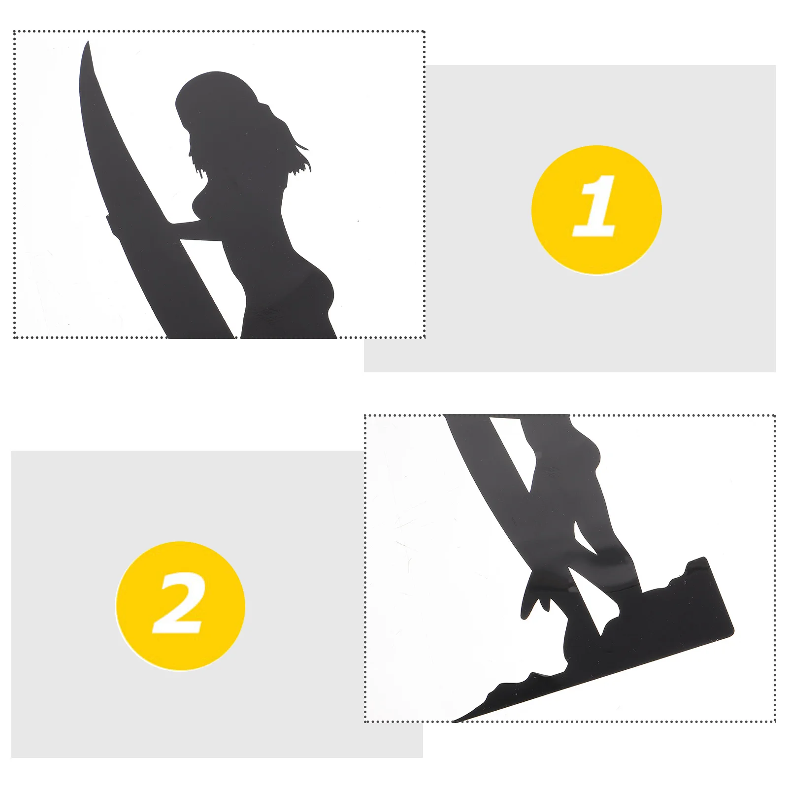 

2pcs Car Stickers Black Reflective Surfboard Decals Decorative Vehicle Summer Bumper Laptop Outdoor PET Material Easy