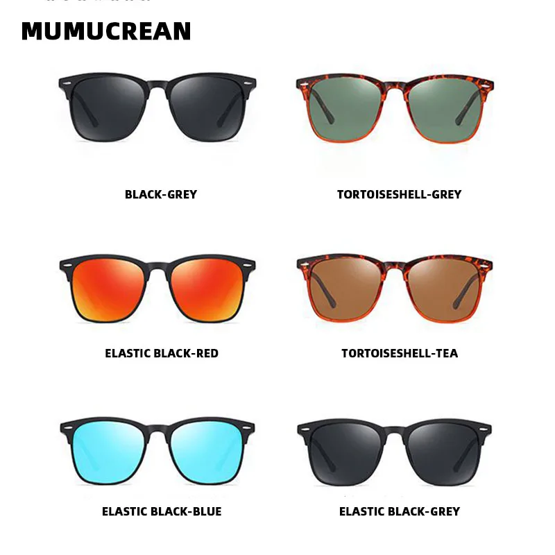 Novos óculos de sol polarizados clássico retro masculino óculos de sol ao ar livre uv400 plástico quadrado tendência tons eyewear