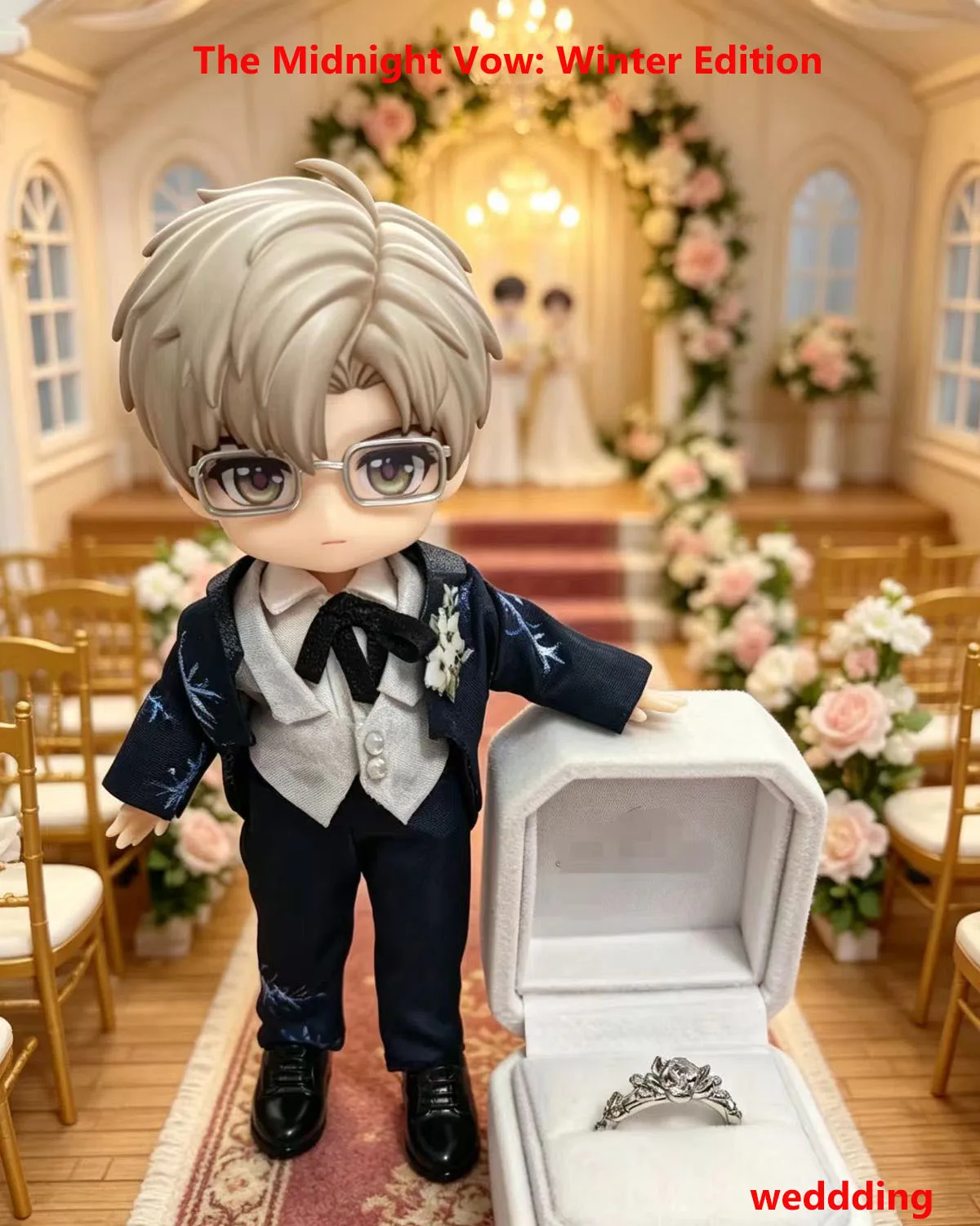 Premium 1/12 Scale Doll Clothes Midnight Blue Snowflake Tuxedo for ASI2.0 OB11 P10 BJD Dolls Slim Fit Gentleman Wedding Suit Set