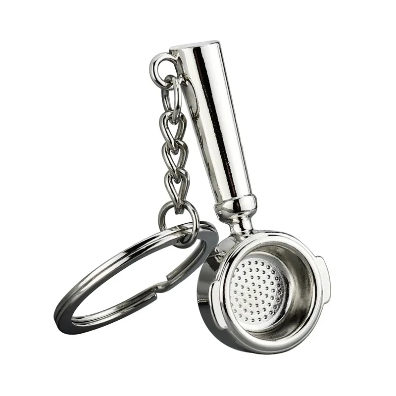 3D Bottomless Portafilter keychain key ring creative key chain coffee keychain for men portachiavi llaveros hombre bag charm