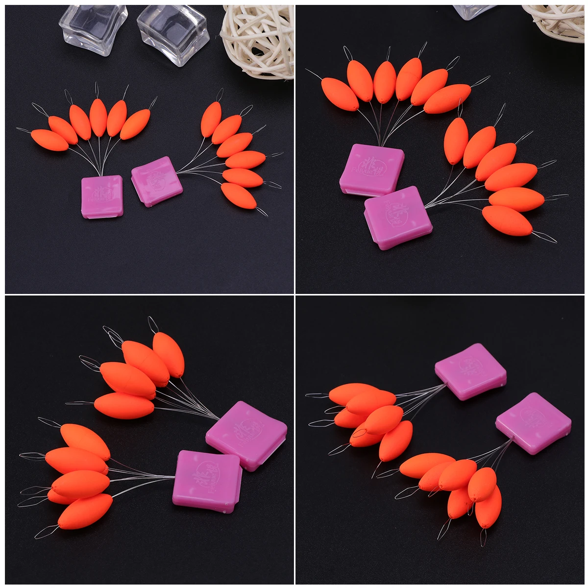 2 قطعة بوبرز الصيد البرتقالي يطفو العوامة تشكيلة الانجراف بوبرز لبحيرة البحر تيار الصيد يطفو مجموعة العوامة بوبر