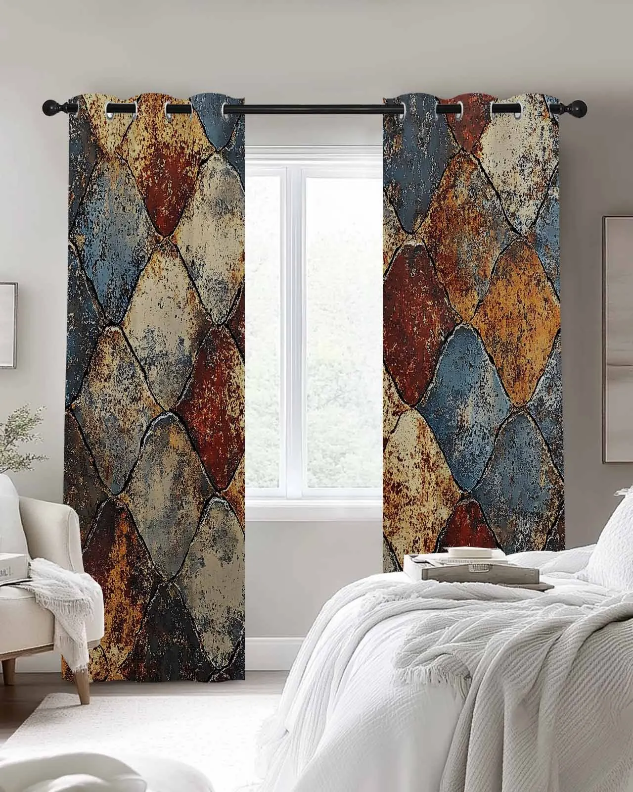 

Винтажные мозаичные ржавчики, теплые полиэстеровые оконные шторы для гостиной, кухни, спальни, шторы