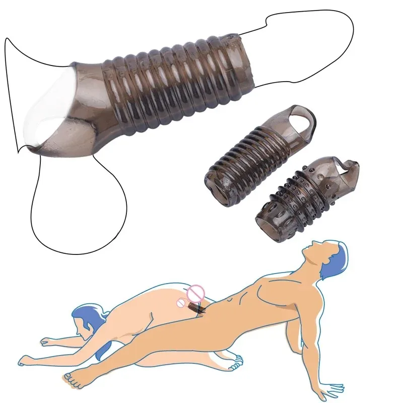 Silicone Penis Rings Reusable Sex Toys for Men Delay Ejaculation Stronger Erection Adult Supplies Linen Nozzle Ring Cock Gay 18+