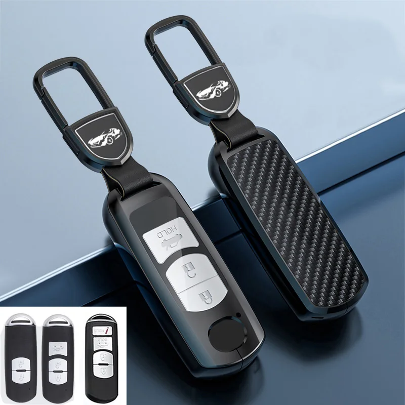 Carbon Remote Key Metal Cover Case For MAZDA 2 3 5 6 CX-3 CX-5 CX-7 CX-9 Speed Miata MX5 Shell Jacket Protector 2 3 4 B