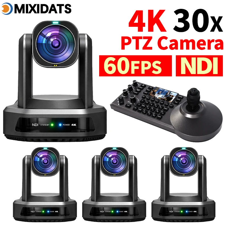 PTZ 4K 30X Zoom 60FPS Camera Pro NDI Live Streaming Business Meetings YouTube PoE HDMI USB3.0 Video Conference PTZ Camera