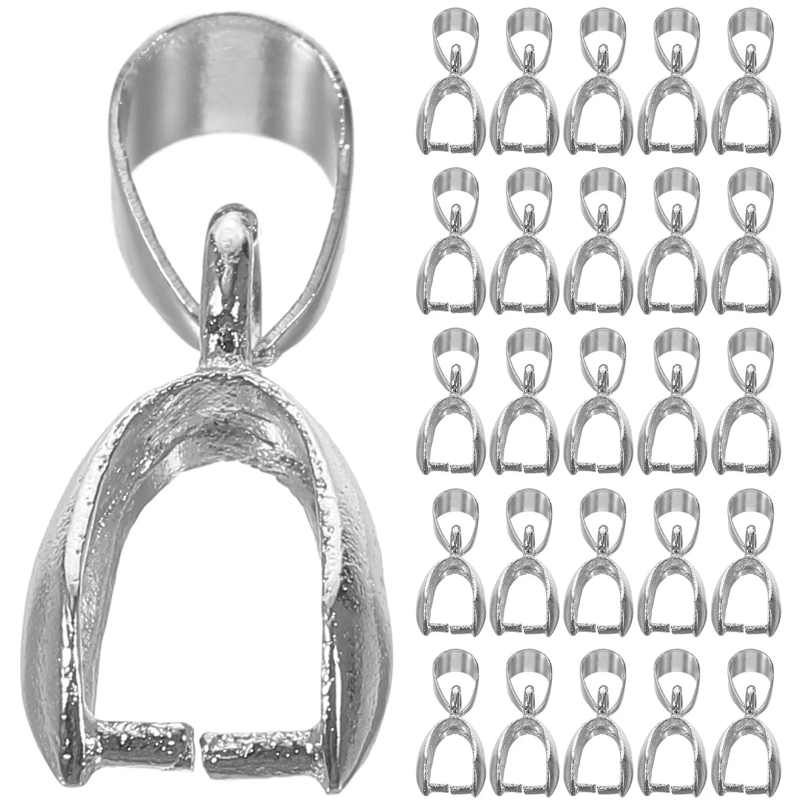 

50Pcs Jewelry Pendant Clasps Connector Pinch Clip Bail for DIY Necklace Making Wear-Resistant Lightweight Metal Bead Pendants