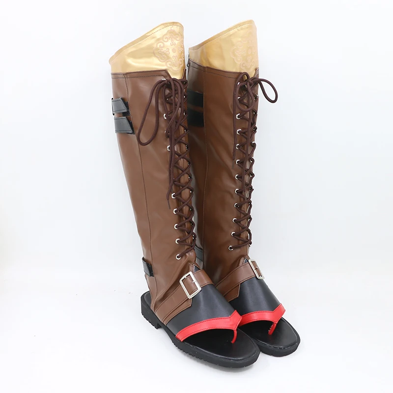 Anime Game Genshin Impact Thoma Goro Cosplay Shoes Fashion Custom Leather Boots 35-48 Size Unisex Halloween Party RolePlay Props
