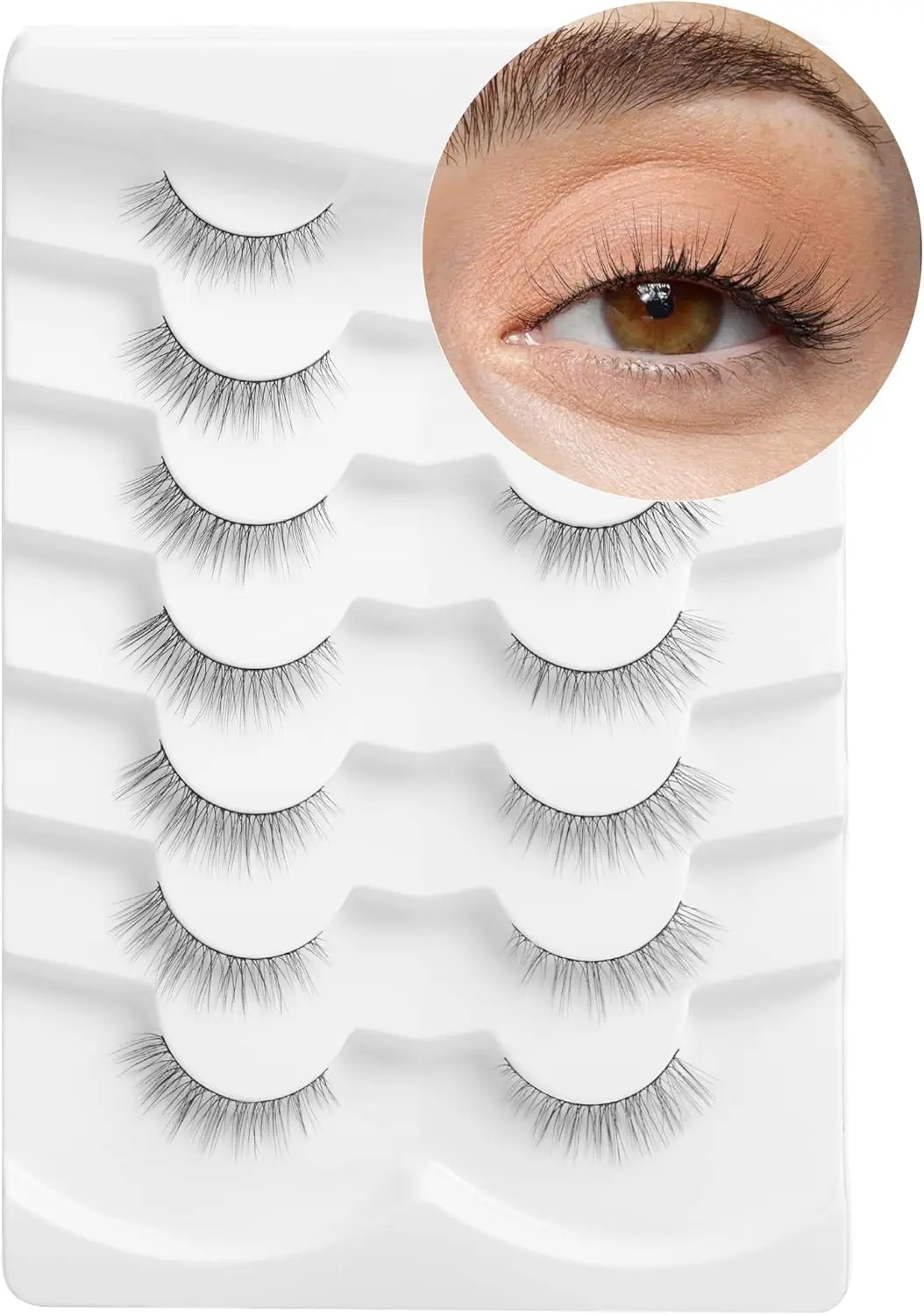 Small Lashes Natural Look False Eyelashes Wispy Very Natural Flared Eyelash False Short Eyelash Soft Fluffy 10 Pairs DK32