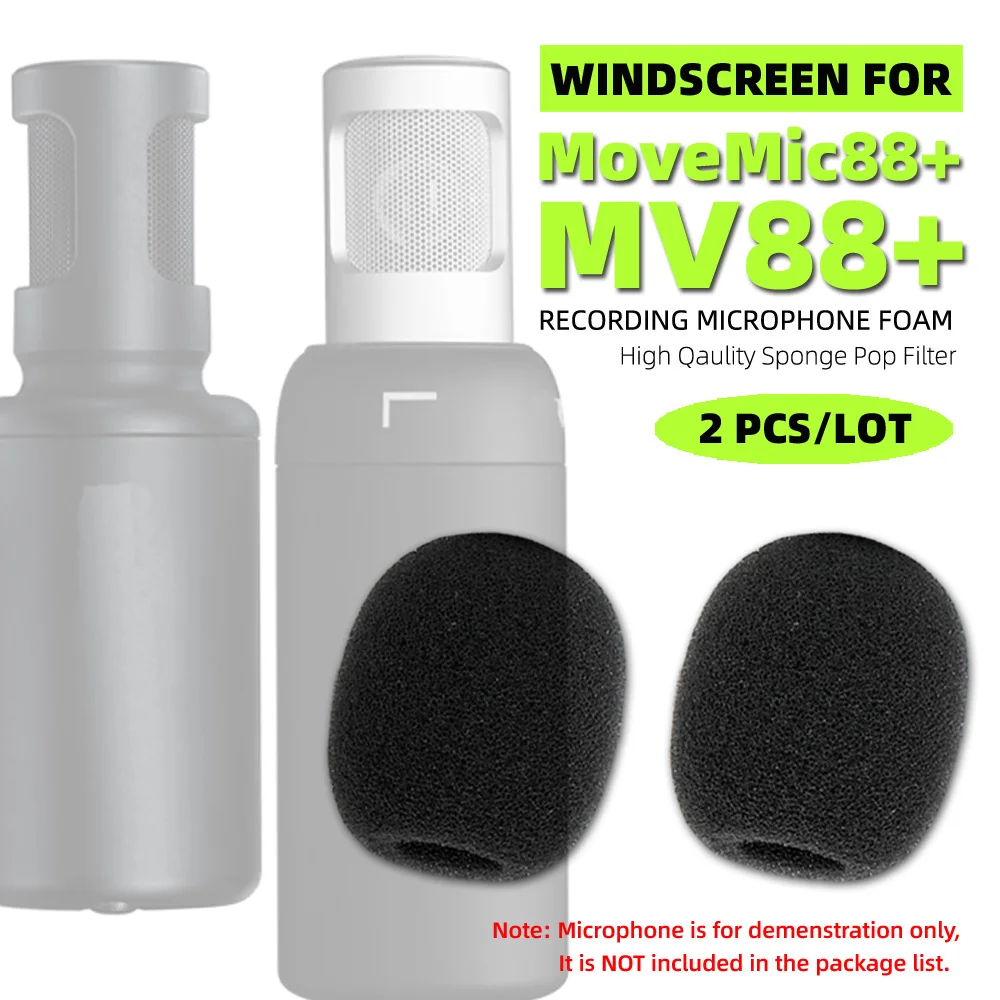 SnapVox Compatible With SHURE MOVEMIC88+ MV88+ MoveMic MV 88 + 88+ Foam Mic Windscreen Shield Pop Filter Microphone Sponge Cover