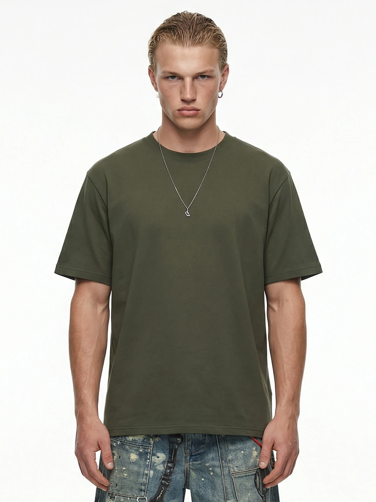 

American Retro ort Sve T-irt round Ne Cool Sensation Color Spring Summer New Sle 220G Base Layer f Sve...