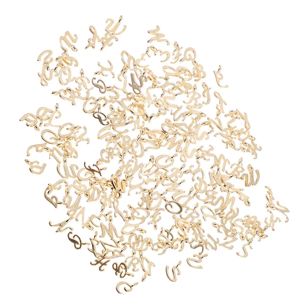 

130 шт., мини-подвески с алфавитом A-Z, металлические буквы для самостоятельного изготовления ювелирных изделий, начальные подвески, ожерелье, браслет, буквы для браслетов