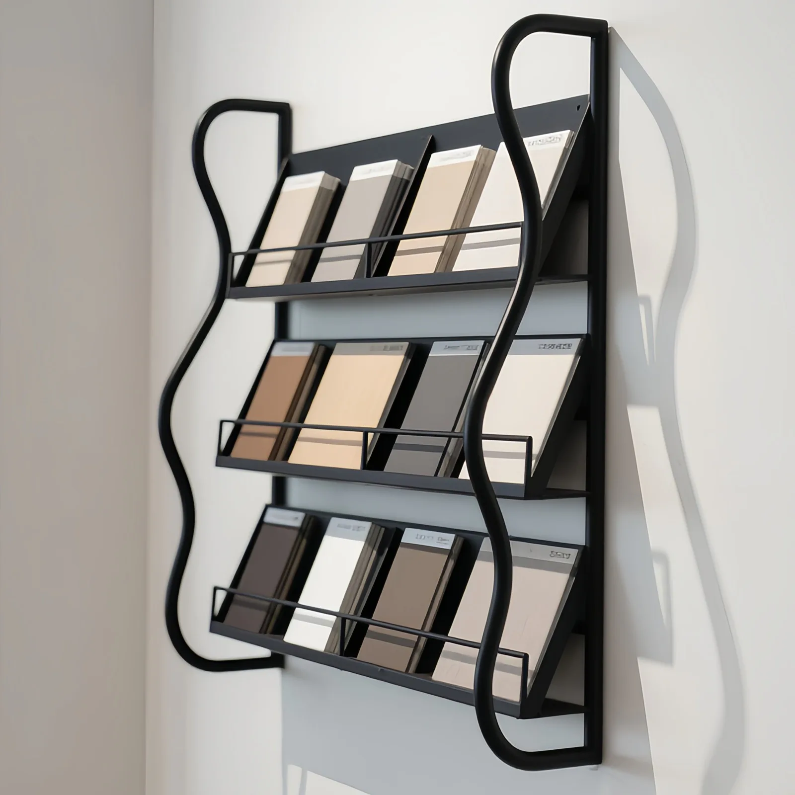 

Креативная витрина для дверной панели шкафа на верхней стене, витрина для плитки для образцов, многофункциональная полка для хранения образцов стекла и камня