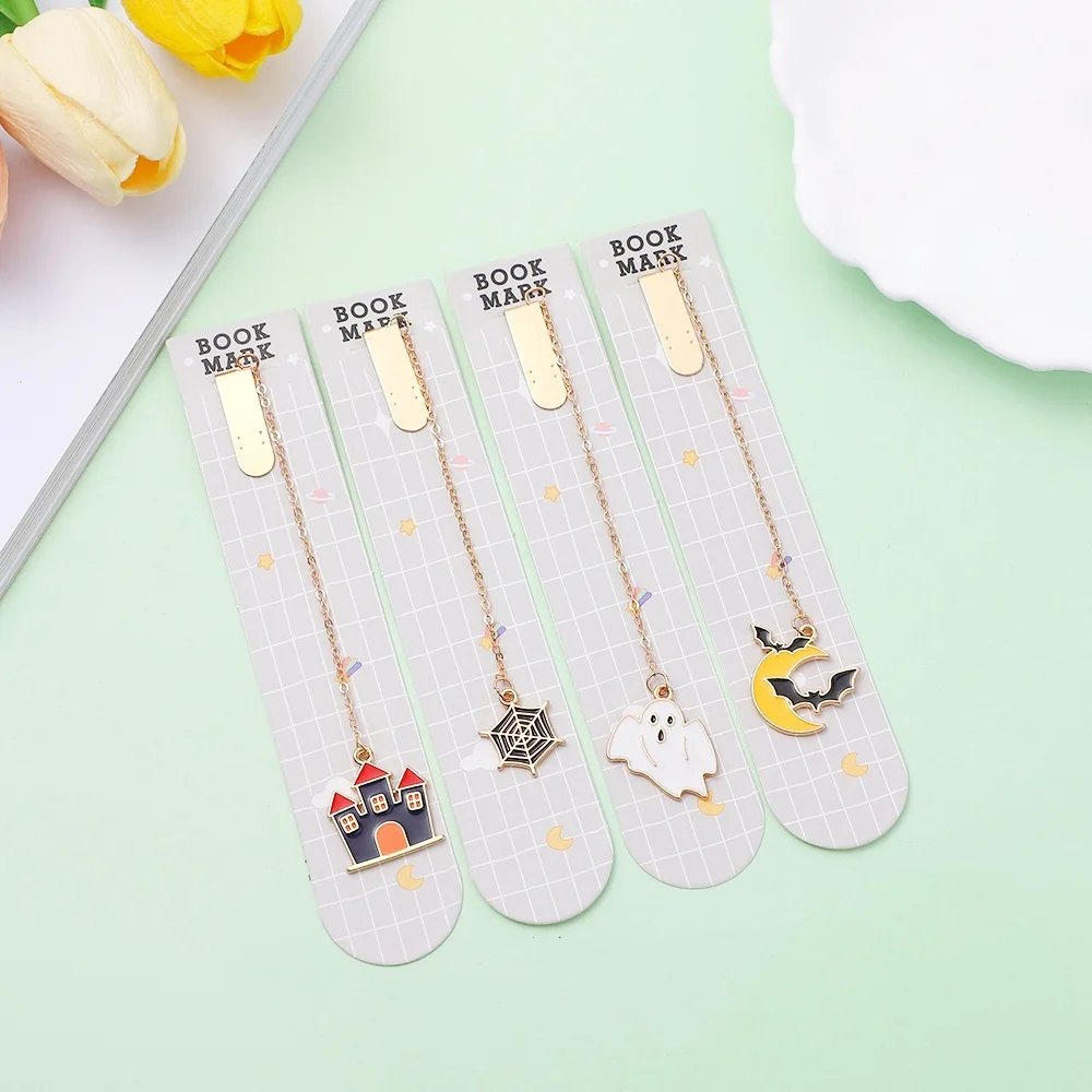 24 pcs/lot Creative Castle Pendant Bookmark Cute Book Marks Paper Clip School Office Supplies wholesale