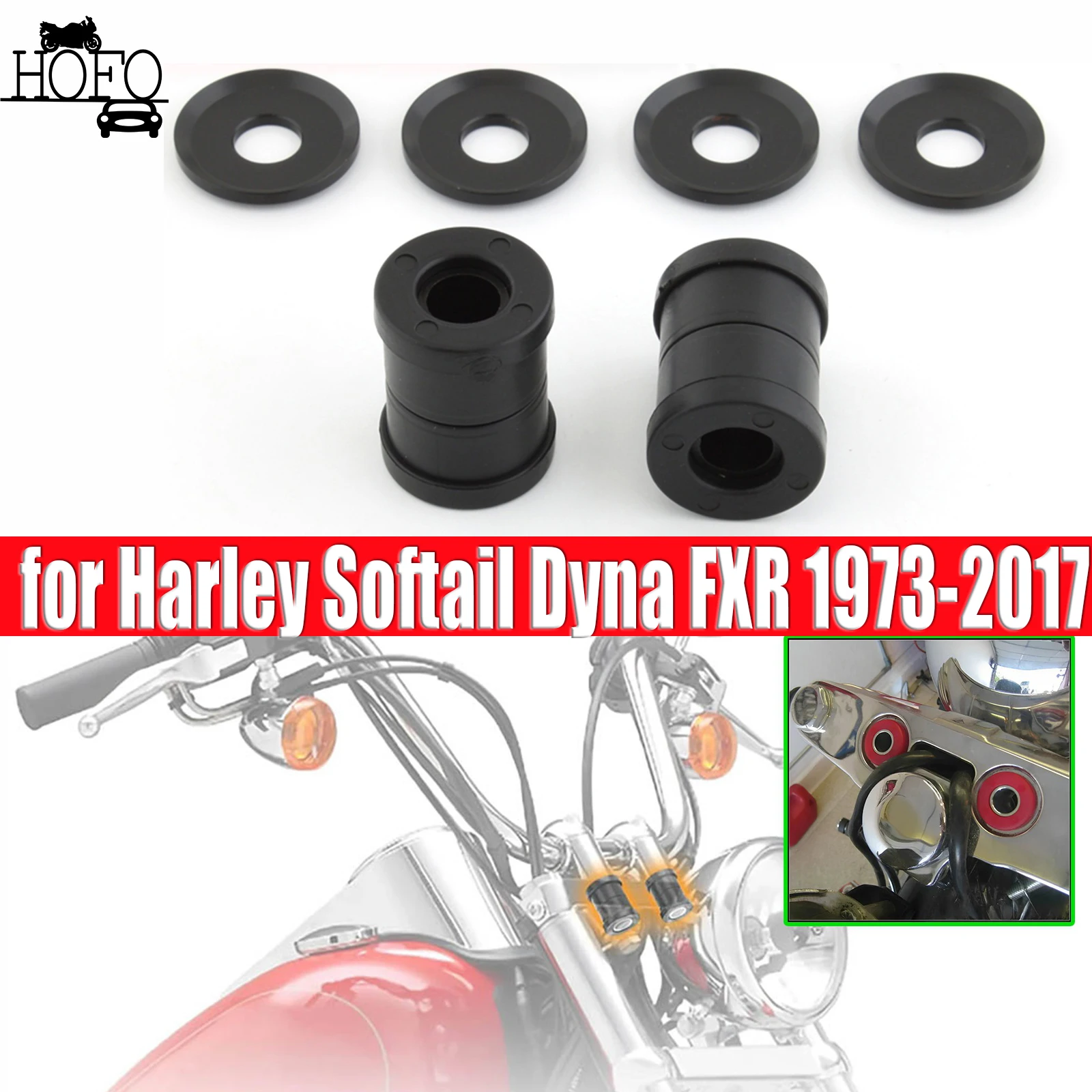 

Polyurethane Handlebar Riser Bushings For Harley Softail Dyna FXD Sportster XL