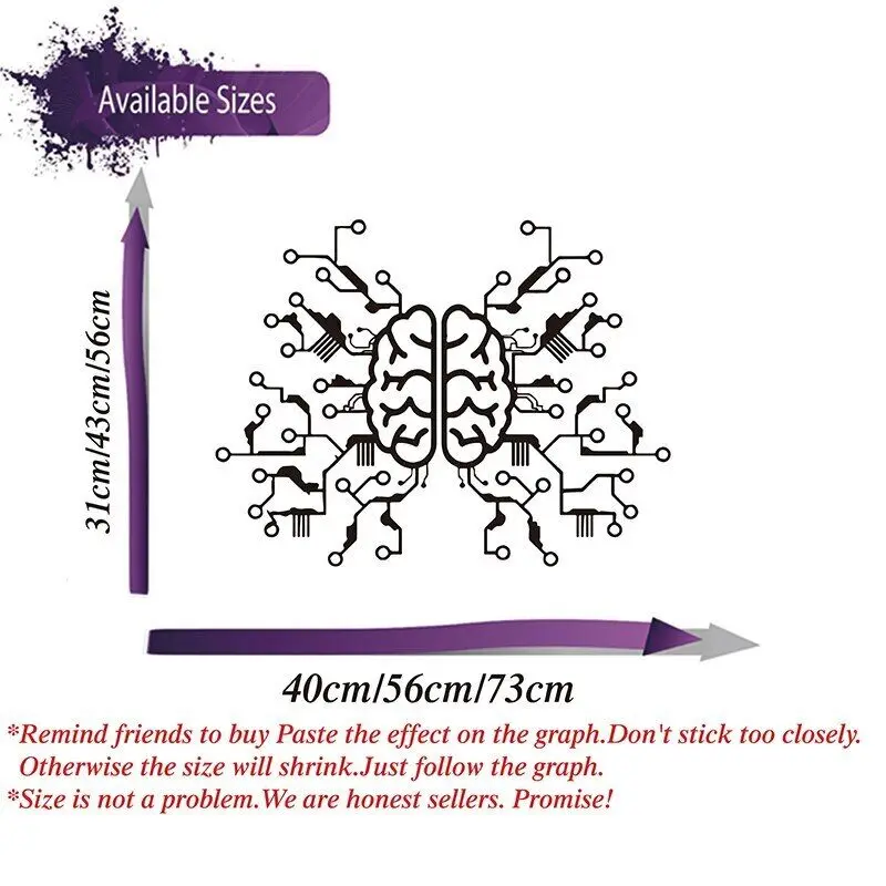 Large Circuit Intelligence Brain Neural Network Computers Wall Sticker Office Classroom Geek Science Technology Wall Decal Vinyl