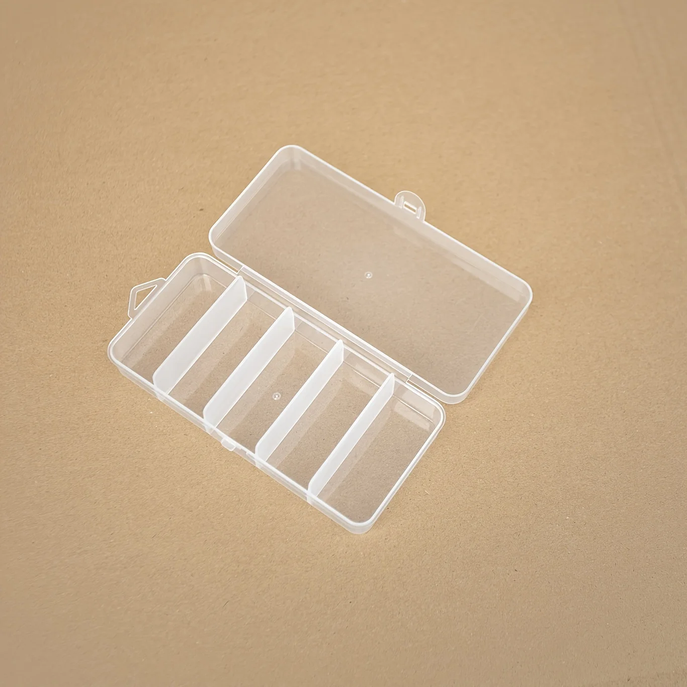 

5-Grid Transparent Plastic Box Rectangular Translucent Packing Box Storage Organizer Case Durable Strong Jewelry Container