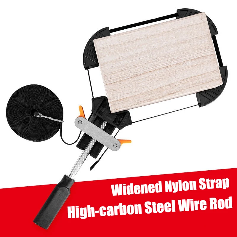 1Pc 13 FT Belt Band Strap Clamps with 4 Corner Claws for Woodworking Quick Release Adjustable Picture Frame Clamp Tool
