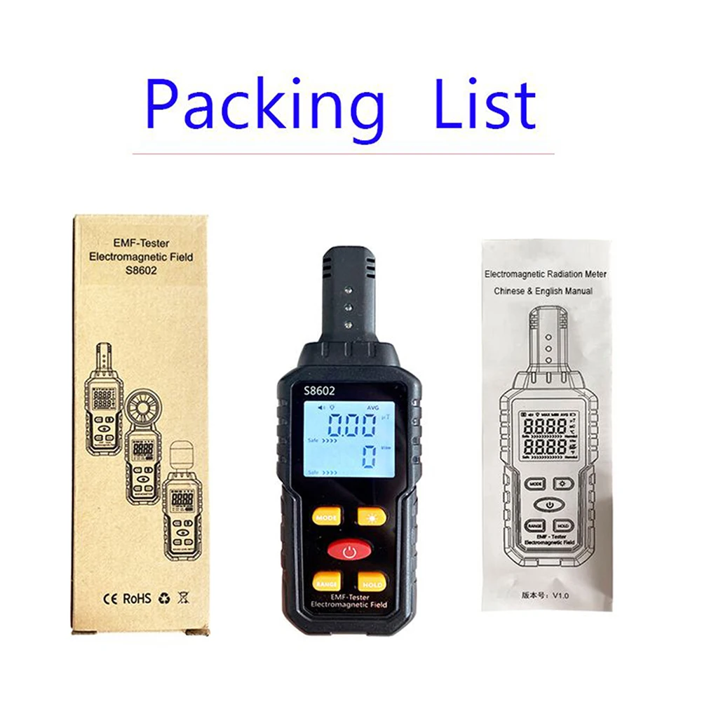 Digital 3 in 1 Electromagnetic Radiation Dosimeter with EMF Meter and For Geiger Counter Function for Indoor and Outdoor Use