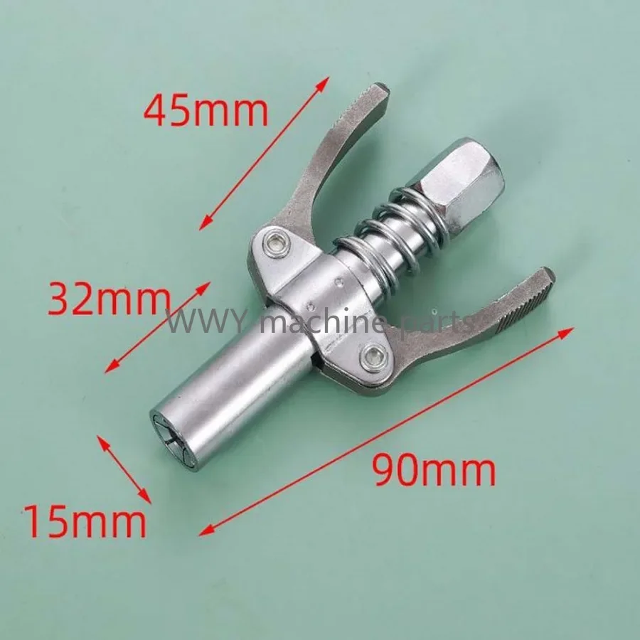 1pc Locking Clamp Type High Pressure Grease Nozzle Double Handle Grease Gun Flat Self-locking Non-leakage Grease Nipple