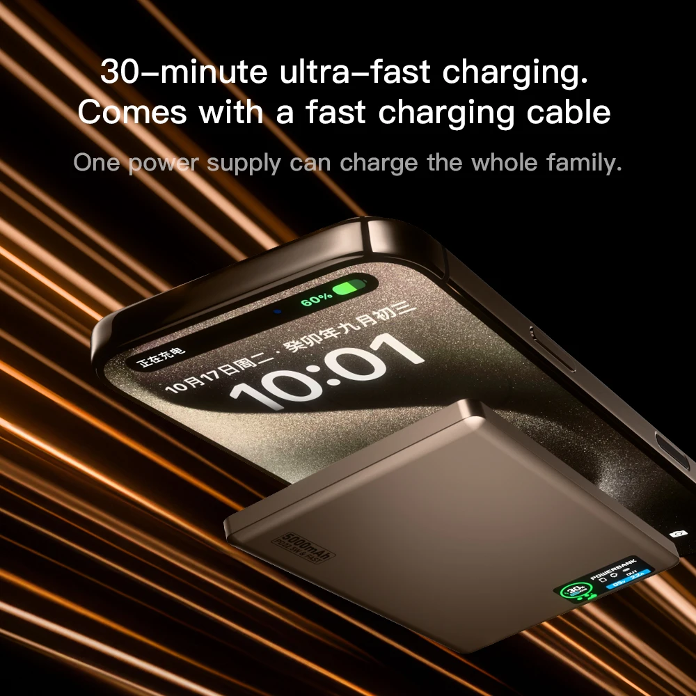 Smart Display Screen Wireless Charging Powerbank for Magsafe iPhone 17 Backup Battery Power Banks Charger for Apple Watch 10 9 8 - view 4