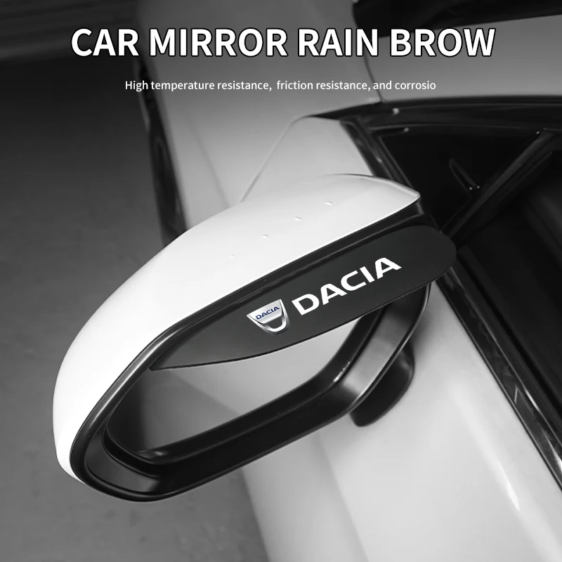 Cubierta protectora de espejo trasero para lluvia de carbono para coche, accesorios para visera para Dacia Duster Logan Sandero Lodgy Dokker Sandero