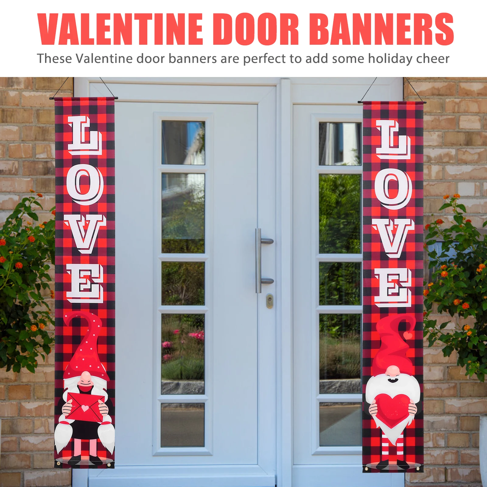 

Door Curtain Banner Valentines Day Decorations for The Home Welcome Sign Party Front Hanging