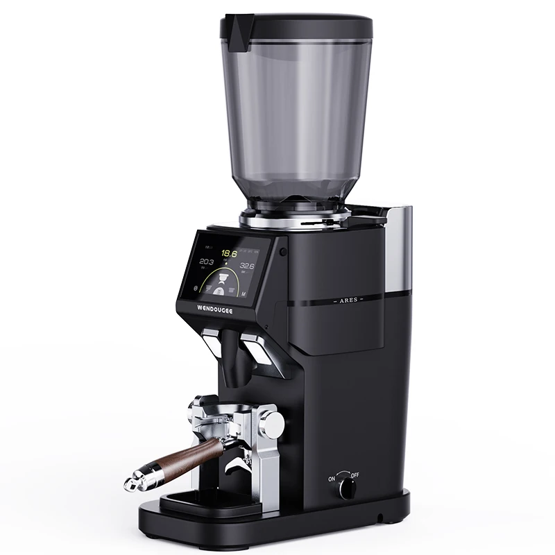 Wendougee Warm Bean Seasonal Grinder Italian Commercial Coffee Electric Grinder Weighing Quantitative ARES God Of War