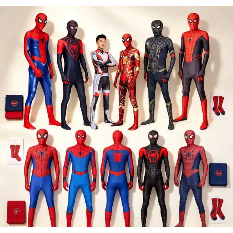Kostium cosplay Milesa Moralesego w stylu Zentai, temat Spider-Mana, strój na imprezę Halloweenową, kolekcjonerski prezent świąteczny dla fanów cosplayu.