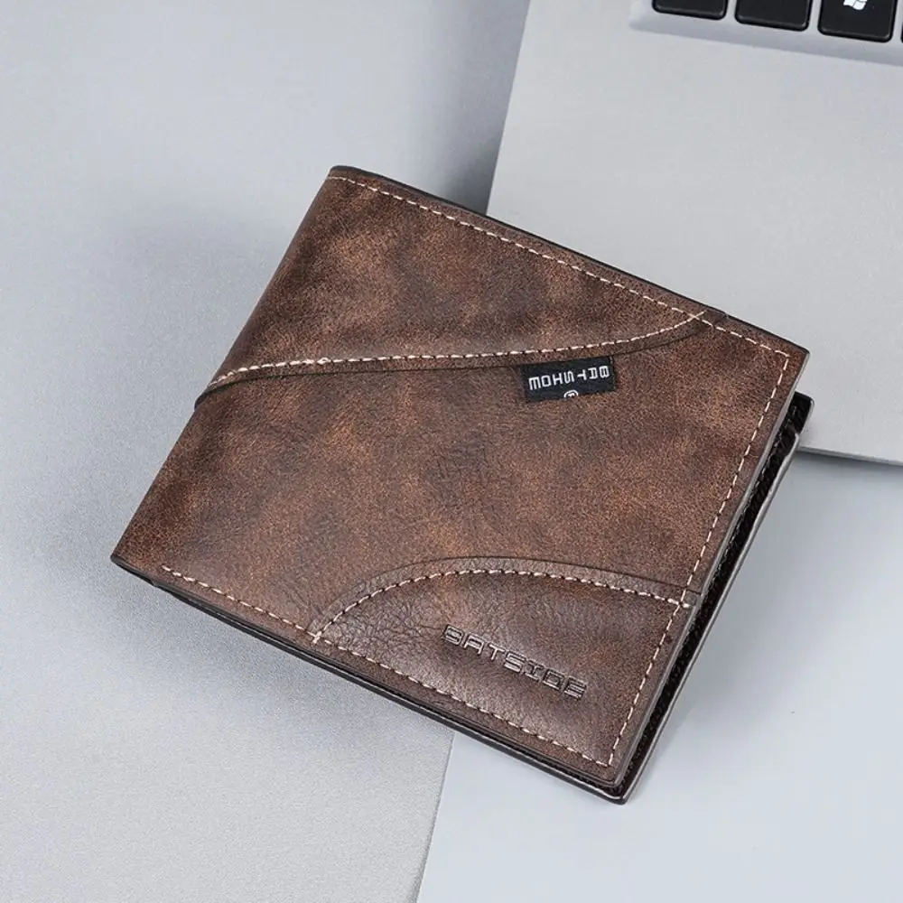 

Casual PU Leather Men's Wallet Large Capacity Square Business Wallet Multi-functional Luxury Short Card Bag Gift