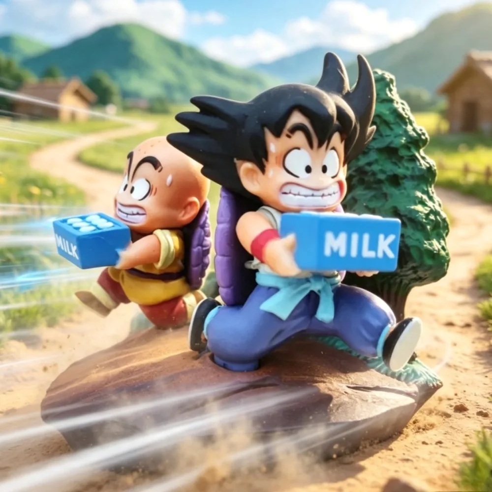 4,5cm/1,77 Zoll Anime Dragon Ball Figur Goku und Krillin Actionfiguren PVC-Statue Schreibtisch-Ornament Sammlerstück Modell Spielzeug Geschenke